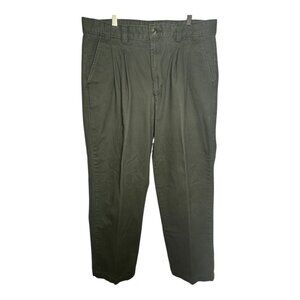 VTG Duck Head Vintage Pleat Front Khaki Chino Pants, Olive, 36x29, 100% Cotton
